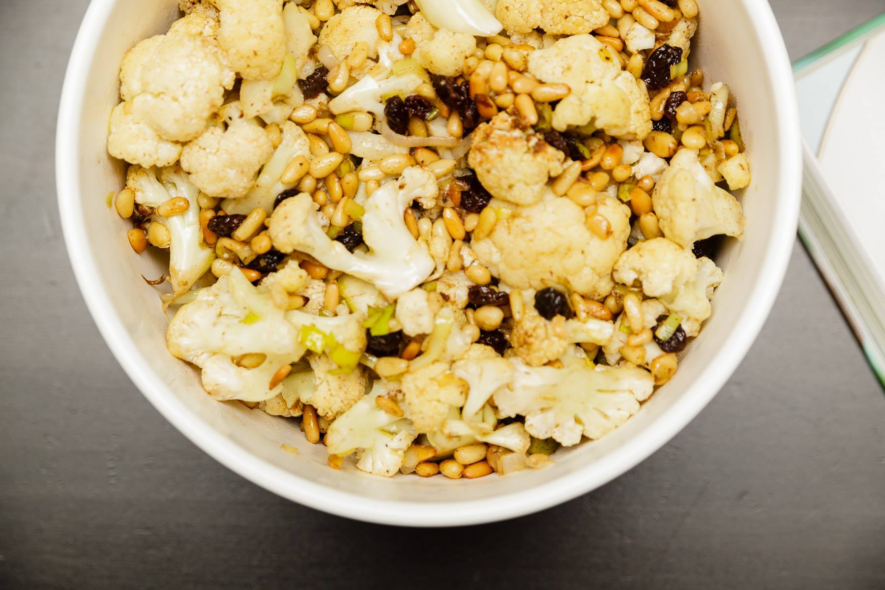 Sweet + Spicy Roasted Cauliflower Salad