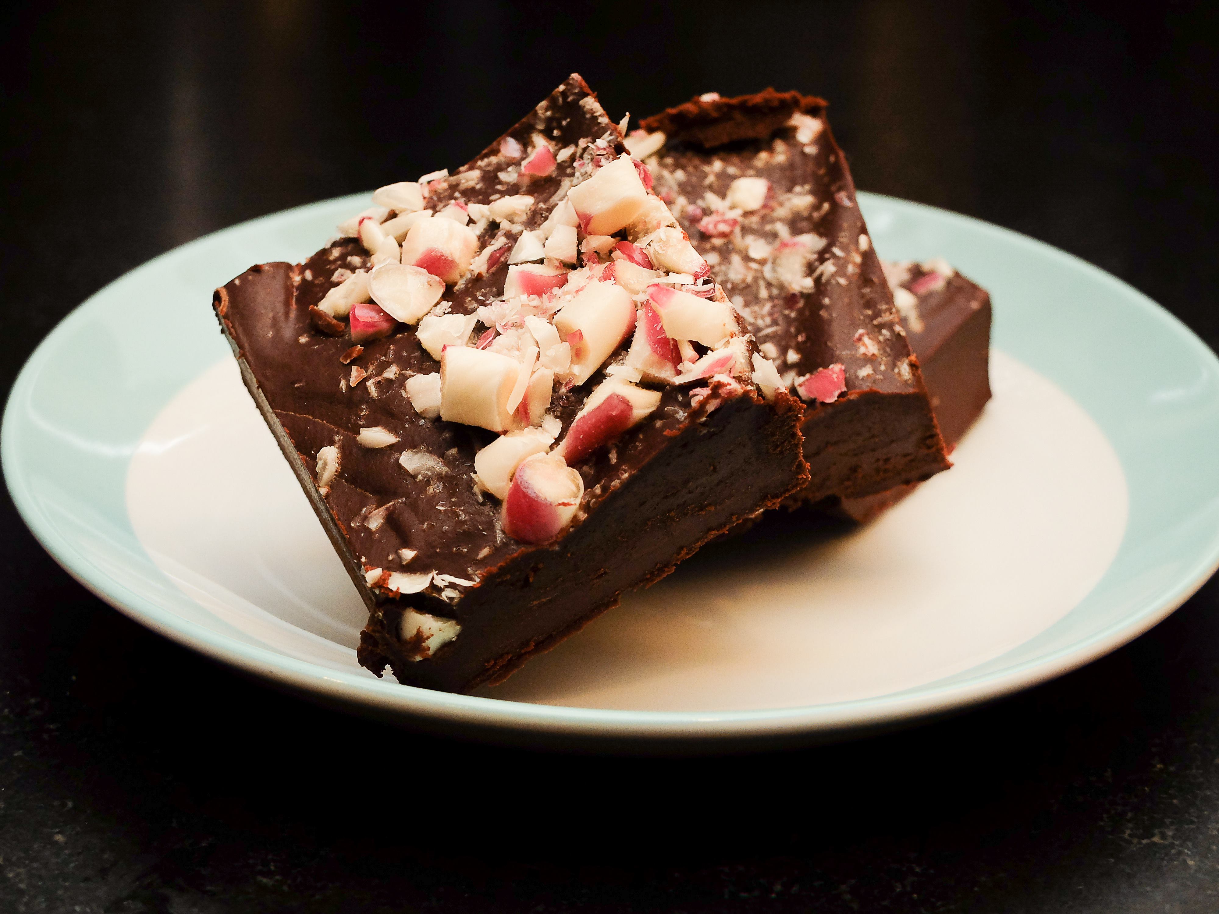 Dark Chocolate Peppermint Fudge