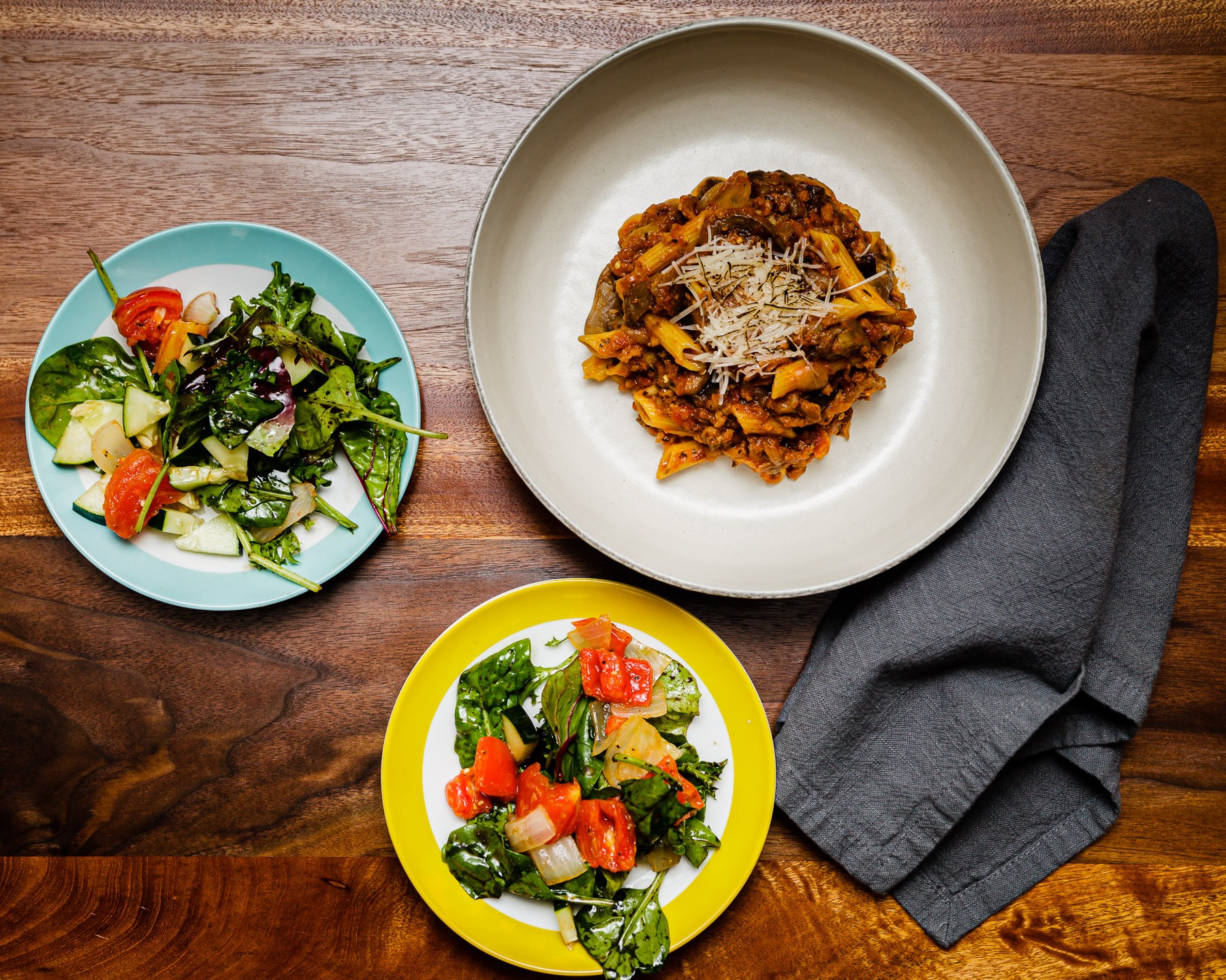 Caramelized Onion & Eggplant Pasta Marinara (V, GF) Hannah Larson